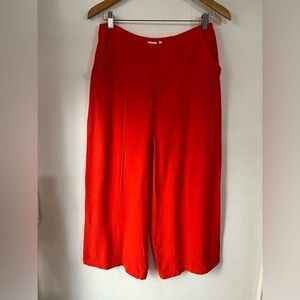 Good luck Gem  high waist linen Cullote  orange red size L NWT